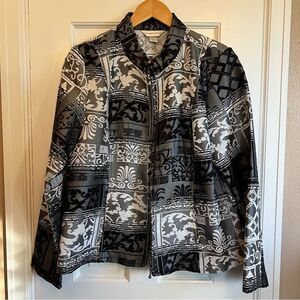 Christopher & Banks Black and Gray Patterned Jacket